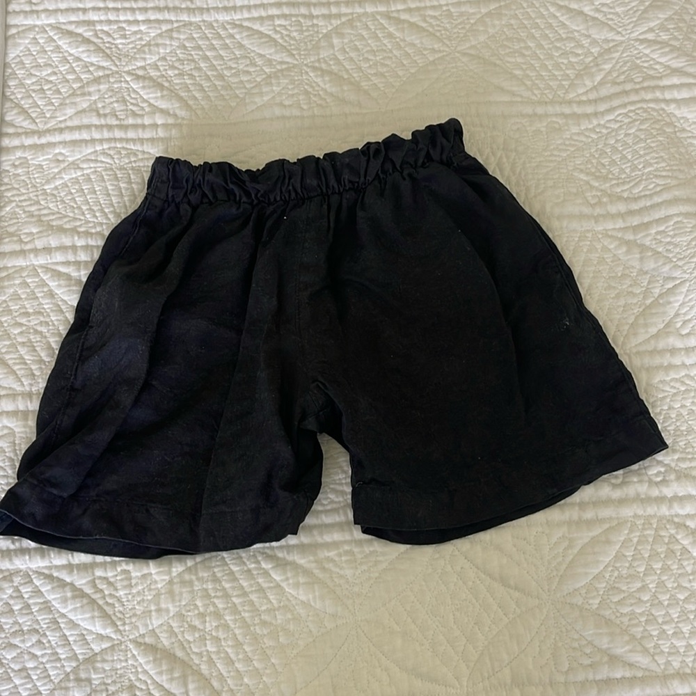 American Giant, black linen shorts, XS